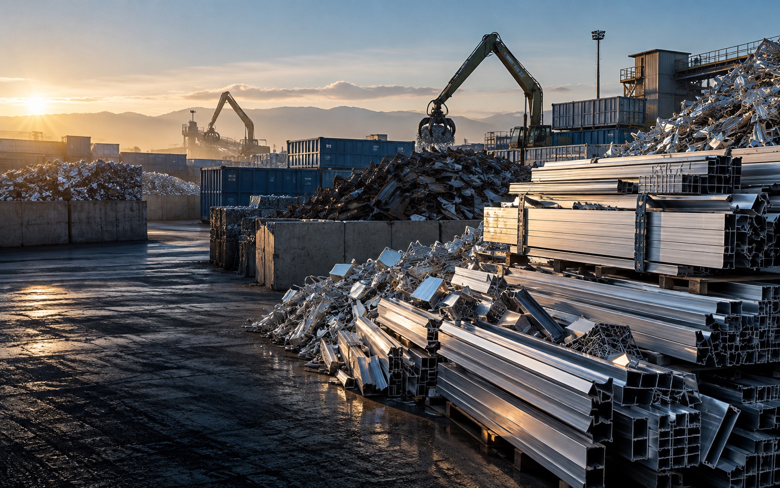 Immagine concettuale di materiali metallici selezionati in un contesto industriale